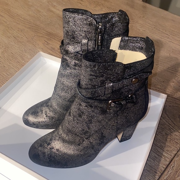 Jimmy Choo Mitchell Metallic Dotted Suede Bootie - Picture 3 of 4